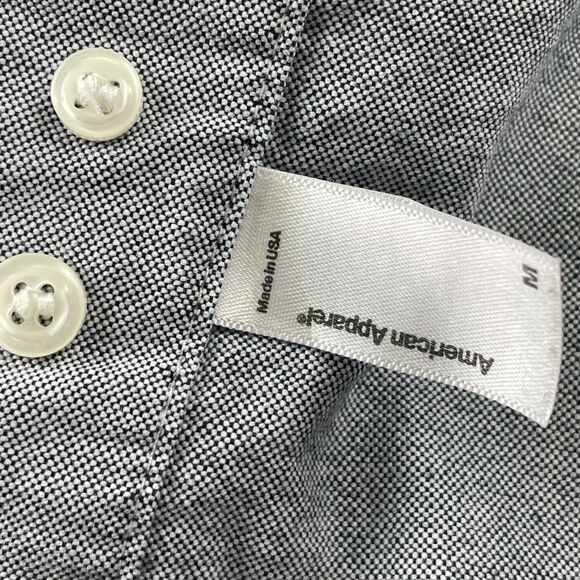 American Apparel Shirt Mens M Gray Oxford Button Down Long Sleeve USA Classic - Picture 12 of 12
